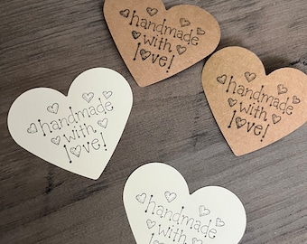 Handmade With Love Tags: Brown or White
