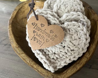 Heart Dough Bowl with Heart Crochet Coasters