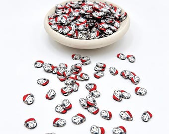 Christmas Snoopy | Polymer Clay Slices | Snow Globe Tumbler & Crafts