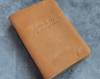 Diario de cuero personalizado con cartas para mi hija, Cuaderno de bebé personalizado con páginas rayadas o sin rayar, Regalo para papá o mamá primerizo, Día del Padre