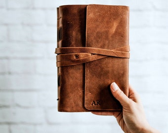 Handmade leather Journal, leather sketchbook, lined leather notebook, last minute gift for him, gift for her, unique gift ideas