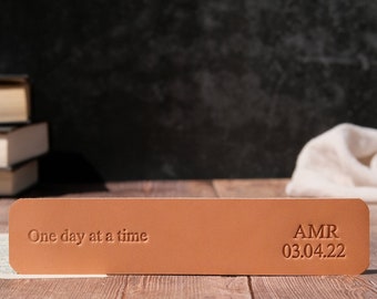 Sobriety gift, Personalized leather bookmark, Recovery gift AF, AA sobriety date, Sobriety anniversary gift
