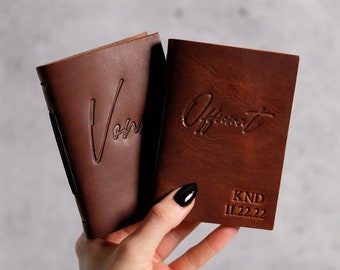 Personalized Leather Vow Books, Officiant Book for Wedding Ceremony - Wedding Gift / Officiant Gift  - Set or Individual Wedding Book