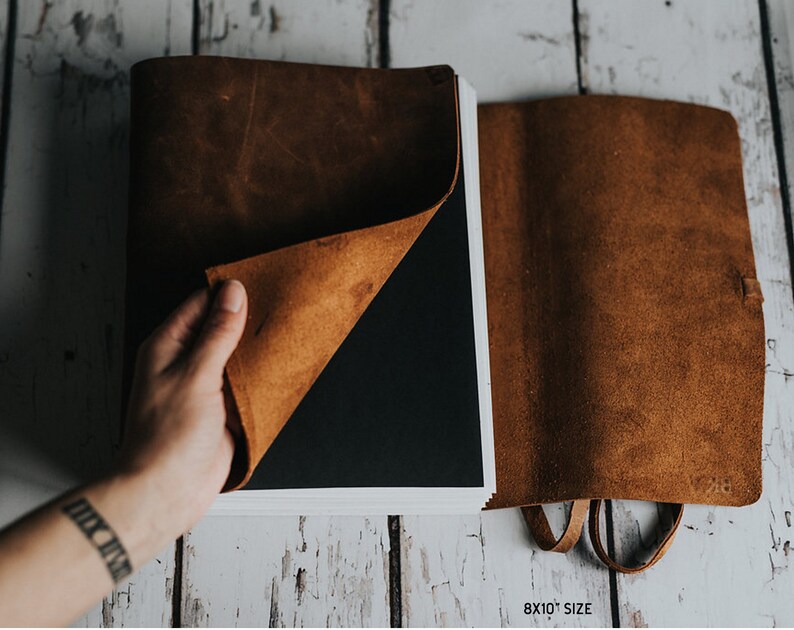 Lined Journal - Leather Journal Lined Paper - Leather Notebook - Personalized Journal - Lined notebook | Personalized gift for Dad image 3