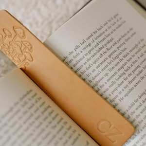 Custom Mushroom Bookmark / Personalized Leather Bookmark  | Book Club Gifts | Cottagecore Mushroom Gift | Mother&#39;s Day Gift