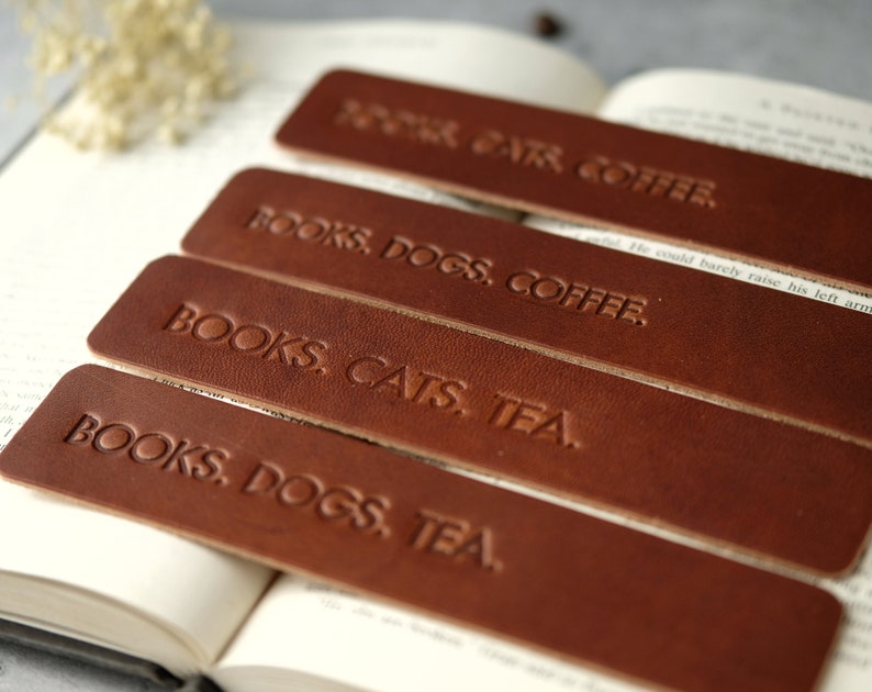 Personalized leather book mark, leather bookmark, gift for book lovers, gift for bookworm, custom bookmark, unique bookmark Bild 2