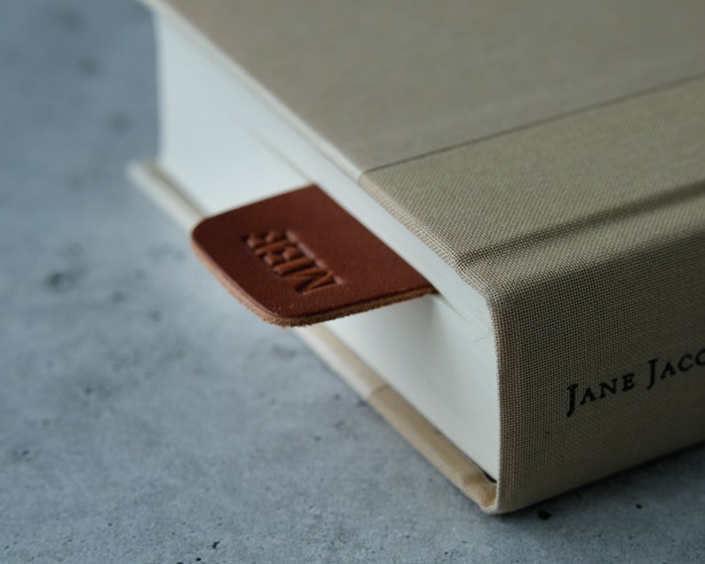 Skeleton reading a book, Custom Bookmark for book lover gift, Personalized Leather Bookmark, Bookish gifts for men with customized initial image 4