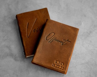 Personalized Leather Vow Books, Officiant Book for Wedding Ceremony - Wedding Gift / Officiant Gift  - Set or Individual Wedding Book