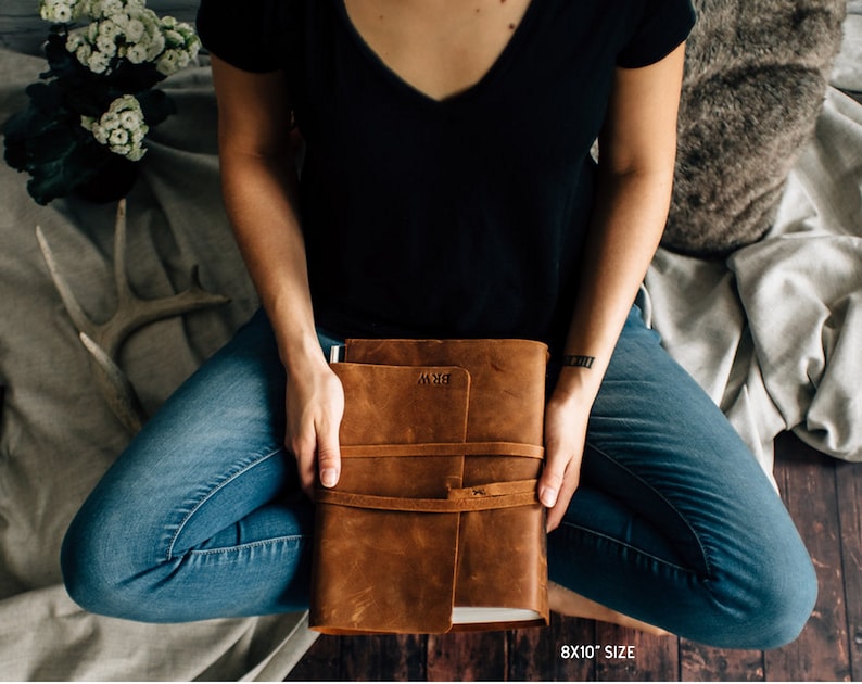 Lined Journal - Leather Journal Lined Paper - Leather Notebook - Personalized Journal - Lined notebook | Personalized gift for Dad image 1