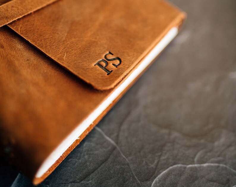 Monogram Sketchbook Lined Journal for Men Large Leather Journal Leather Journal Personalized Writing Journal Handbound Journal