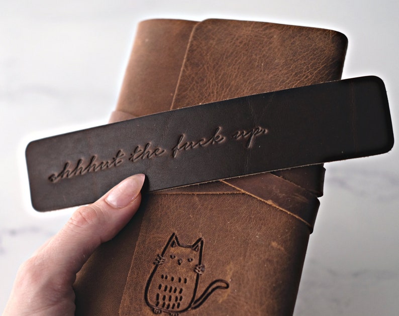 Personalized leather book mark, leather bookmark, gift for book lovers, gift for bookworm, custom bookmark, unique bookmark Bild 6