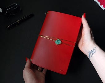 Forest Nine Trifold Leather Journal Cover - Travel notebook