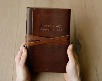 Cartas para mi futuro esposo/esposa, diario de cuero personalizado para boda o aniversario, ideas de regalos de compromiso personalizados para mi prometido/a.