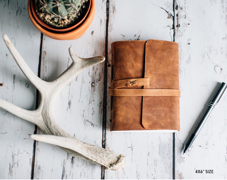 Lined Journal - Leather Journal Lined Paper - Leather Notebook - Personalized Journal - Lined notebook | Personalized gift for Dad image 5
