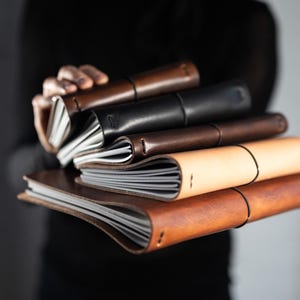 Classic TN leather journal for Pocket, A6, B6, A5, Standard, B5 or A4 inserts - Personalized Travel Notebook Cover with Name or Initials