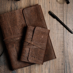 Vegan Personalized Mens Gift,  Vegan Journal, Vegan Gift, Vegan Notebook, Faux Leather Journal, Vegan Sketchbook, Sustainably Sourced