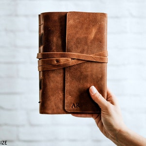 Lined Journal - Leather Journal Lined Paper - Leather Notebook - Personalized Journal - Lined notebook | Personalized gift for Dad image 4