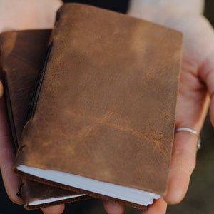 Pocket notebook, Mini leather journal, small sketchbook, pocket journal, pocket book. personalized leather journal, Custom man journal ONE image 7