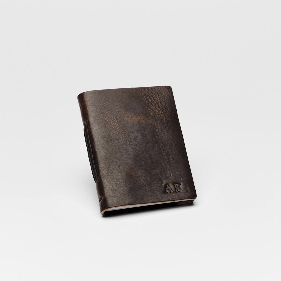 Pocket Notebook, Mini Leather Journal, Small Sketchbook, Pocket Journal, Pocket Book. Personalized Leather Journal, Custom Man Journal (ONE