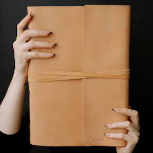 Extra large journal, Handmade journal, Personalized gift for her, Artist gift for wife, Leather sketchbook, Book of shadows, Birthday Gift