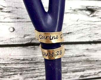 Brass Stethoscope ID Tag, Stethoscope Ring, Gold Stethoscope Name Tag, Nurse Gift, Personalized Stethoscope Ring, Stethoscope Charm STY1