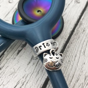 Veterinarian Stethoscope ID tag, Stethoscope ID, Veterinarian Gift, Vet Tech Gift, Veterinarian Name Tag, Stethoscope ID, Stethoscope Charm