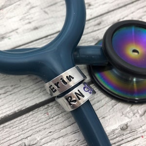 Stethoscope ID Tag, Littmann Name Tag, Stethoscope ID Charm, Personalized Stethoscope Name Tag, Medical Gift, Nurse Gift STY2