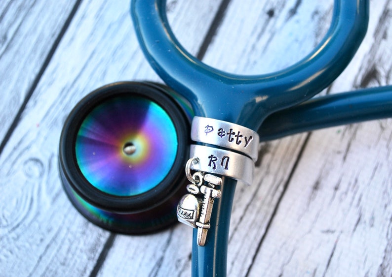 Stethoscope ID Tag with Charm Stethoscope ID Tag Stethoscope image 0