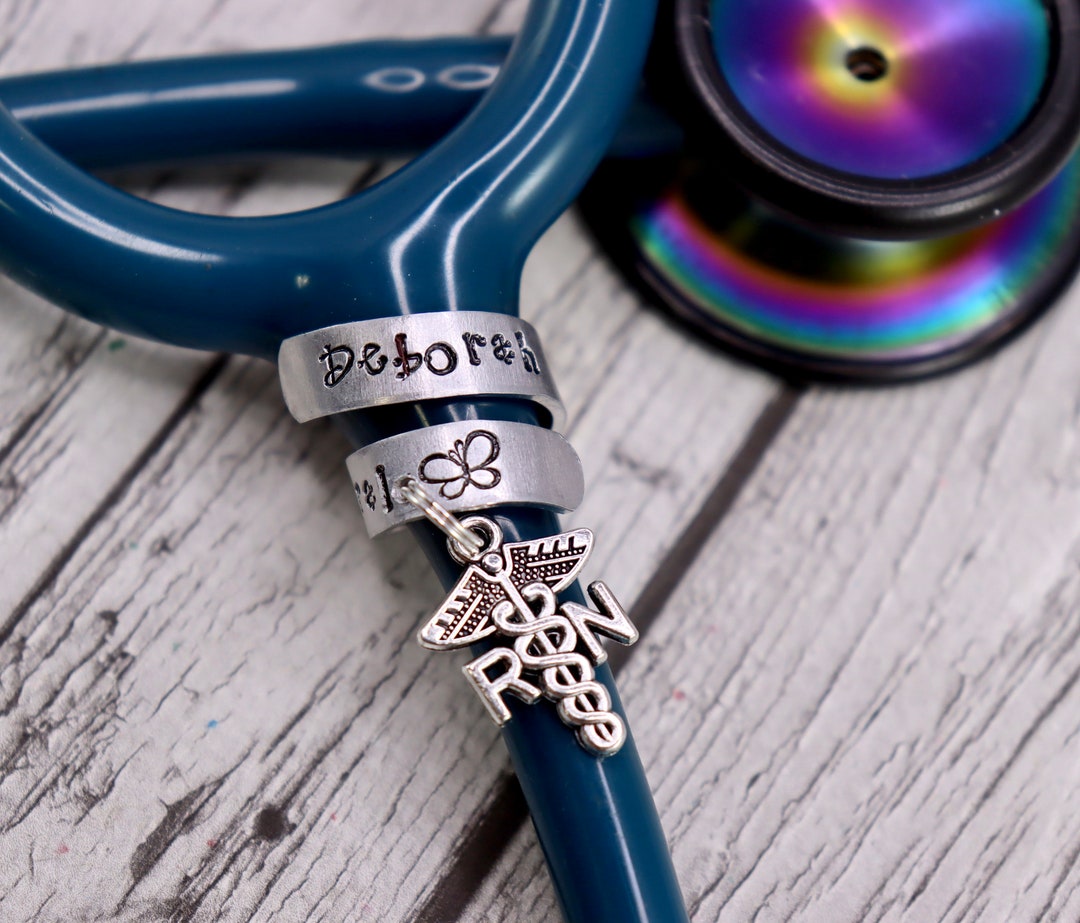 Stethoscope ID Tag With Charm, Stethoscope ID Tag, Nurse Gift, Doctor ...