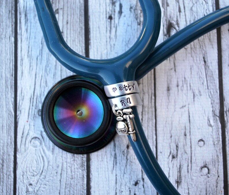 Stethoscope ID Tag With Charm Stethoscope ID Tag Stethoscope Etsy