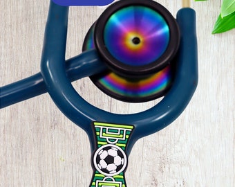 Stethoscope Charm, Stethoscope Tag Accessory, Gift for Nurse, Stethoscope Bling Charm, Stethoscope Cuff, Nurse Accessory, Soccer