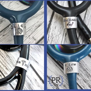 Stethoscope ID Tag Silver, Stethoscope Name Band, Stethoscope ID Ring, Personalized Littmann Tag, Stethoscope Name Tag, Gift for Nurse 1/2"
