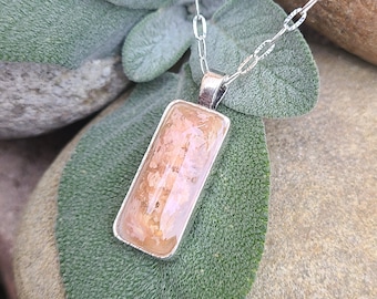 Rectangle PENDANT Necklace made from your preserved Wedding Memorial Flowers Pet Cremains Fur Custom Bridal Funeral Keepsake - RUE