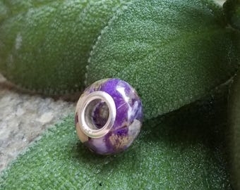 European CHARM BEAD made from your preserved Wedding or Memorial Flowers or Pet Cremains or Fur  Custom Bridal or Funeral Keepsake