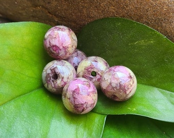 ROUND BEAD made from your preserved Wedding or Memorial Flowers or Pet Cremains or Fur Custom Bridal or Funeral Keepsake