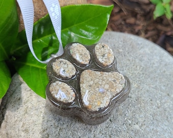 PAW ORNAMENT Memorial Pet Keepsake made from your your Dried Flowers, Pet's fur or Cremains
