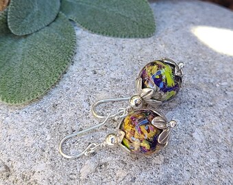 EARRINGS made from your preserved Wedding or Memorial Flowers or Pet Cremains or Fur  Custom Bridal or Funeral Keepsake   DEW DROP