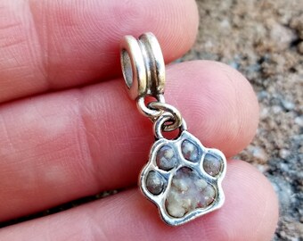 PENDANT Necklace or Charm made from your Pet Cremains - Custom Keepsake DOG PAW
