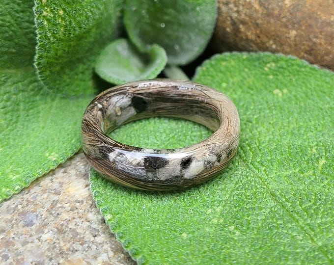 Featured listing image: 6mm RING BAND made from your preserved Wedding or Memorial Flowers or Pet Cremains or Fur  - Custom Bridal or Funeral Keepsake