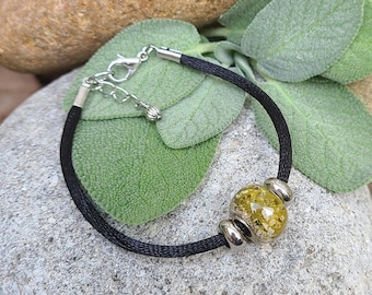 BRACELET made from your preserved Wedding Memorial Flowers Pet Cremains or Fur Custom Bridal or Funeral Keepsake - SATIN NYLON Cording