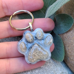 PAW - KEY RING Memorial Pet Keepsake made from your your Dried Flowers, Pet's fur or Cremains