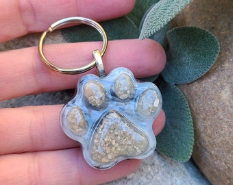 PAW - KEY RING Memorial Pet Keepsake made from your your Dried Flowers, Pet's fur or Cremains