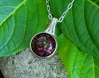 PENDANT Necklace Charm made from your preserved Wedding or Memorial Flowers  Pet Cremains or Fur Custom Bridal or Funeral Keepsake  ROWAN