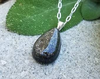 PENDANT Necklace made from your preserved Wedding or Memorial Flowers Pet Cremains or Fur Custom Bridal or Funeral Keepsake CLASSIC TEARDROP