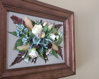 3D Flower Keepsake on Canvas - made from your preserved Wedding or Memorial Petals  Custom Bridal or Funeral Wall Art - CASUAL, RELIEF