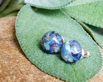 EARRINGS made from your preserved Wedding or Memorial Flowers or Pet Cremains or Fur  Custom Bridal or Funeral Keepsake   FREESIA