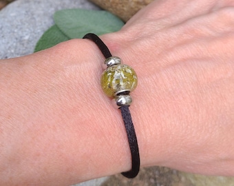 BRACELET made from your preserved Wedding Memorial Flowers Pet Cremains or Fur Custom Bridal or Funeral Keepsake - SATIN NYLON Cording