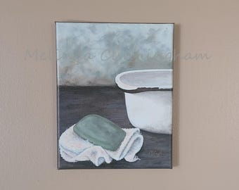 Original Fine Art Painting - Acrylic on Canvas By Melinda Cunningham - 8" x 10" - "Working Hands"