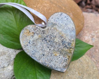 ORNAMENT made from your preserved Wedding or Memorial Flowers Pet Cremains or Fur Custom Bridal or Funeral Keepsake - LARGE HEART