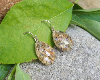 EARRINGS made from your preserved Wedding or Memorial Flowers or Pet Cremains or Fur  Custom Bridal or Funeral Keepsake  - TEARDROP